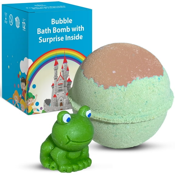 Bath Bomb for Kids with a Surprise Toy Fun Froggy Inside Handmade in USA Natural Safe for Sensitive Skin Moisturizing by Relaxcation