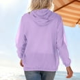 thumbnail image 4 of Miluxas Women's Full Zip Hoodies Sweatshirt Oversized Long Sleeve Drawstring Collar Coat Classic Solid Jackets Casual Top Purple XXL(XXL), 4 of 9