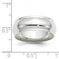 thumbnail image 3 of 14k White Gold 8mm Half Round with Edge Wedding Band Size 11.5 WHRE080, 3 of 3
