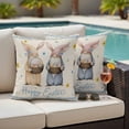 thumbnail image 4 of Happy Easter Outdoor Waterproof Pillow Covers, Spring Floral Gnomes Eggs Basket Leaf Beige Decorative Square Throw Pillowcase Sofa Cushion Sham for Patio/Couch/Chair, 16"x16" 2 Pack, 4 of 8