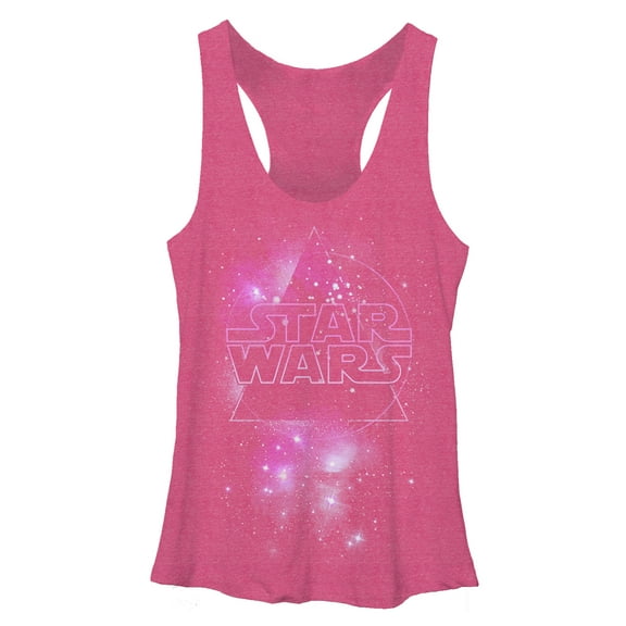 Women's Star Wars Galactic Logo Racerback Tank Top Pink Heather X Large