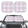 thumbnail image 2 of Xecao Floral Purple Buffalo Plaid for Foldable Car Sun Shades (2-Pack) offer sun protection with an easy-fold design for convenient windshield shading., 2 of 7
