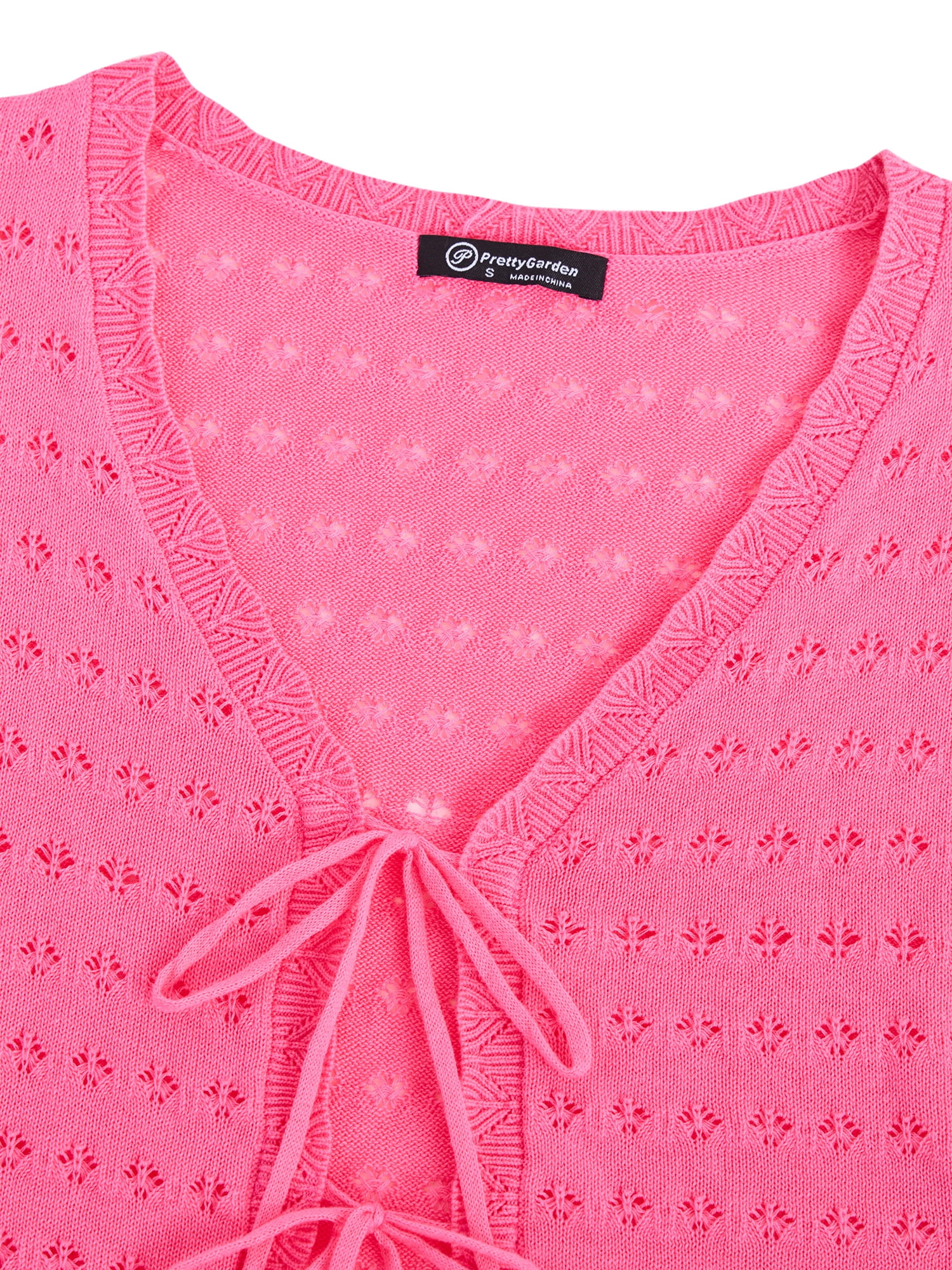 PRETTYGARDEN Women's Long Sleeve Tie Cardigan Sweater, Sizes S-XXL