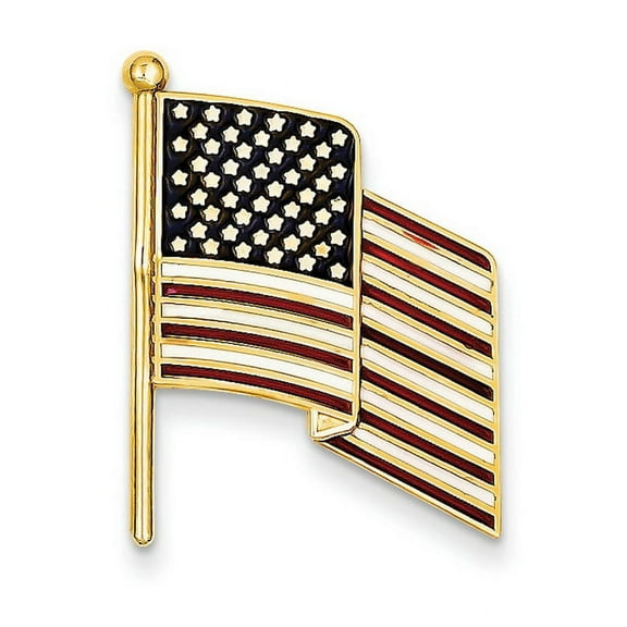 Primal Gold 14 Karat Yellow Gold Enameled Flag Tie Tac
