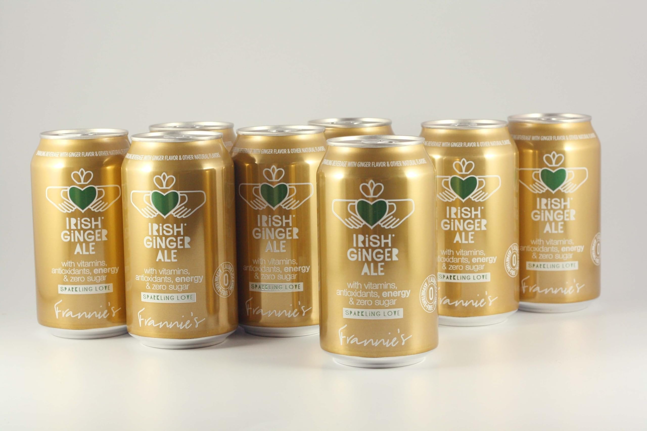 KauffmanTreats Frannie Sparkling Beverage- Zero Calories & Sugar, Aspertame Free: 24-Ct Case 12 Oz. Cans Irish Ginger Ale