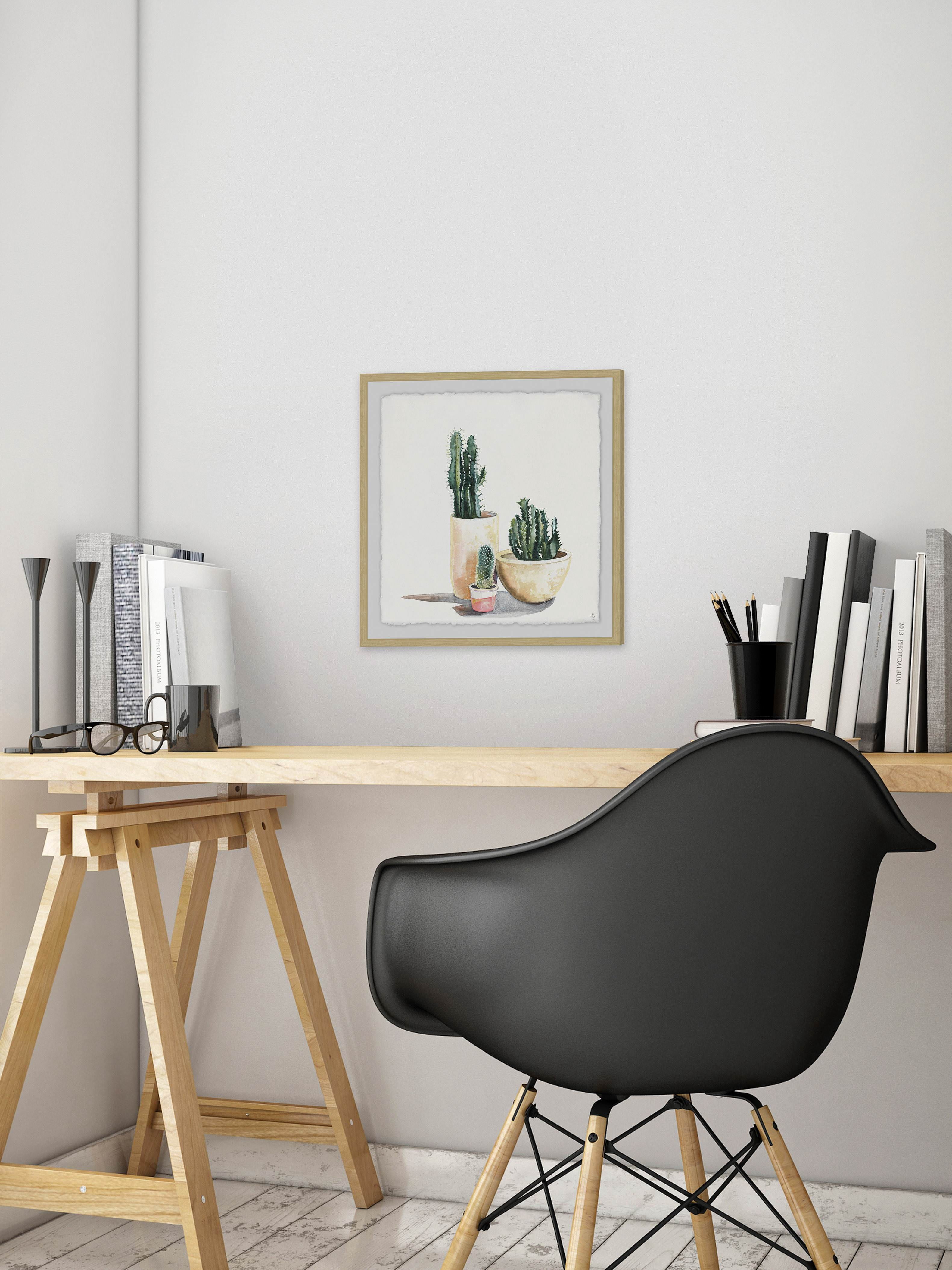 Desert In Pot Framed Painting Art Print, 32.00" x 1.50"