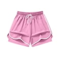 thumbnail image 4 of VV AVEORS Women'S 2 In 1 Running Shorts Quick Dry High Waisted Drawstring Athletic Workout Short For Gym Yoga With Liner 2 Pockets Pink L, 4 of 7