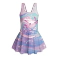 thumbnail image 4 of Uourmeti Girls' One Piece Skirted Swimsuit - Cute Cartoon Axolotl Pastel Water Design | Quick Dry, Stretchy Swim Dress for Beach & Pool Vacations, 4 of 8