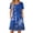 Blue Floral, variant on Boho Summer Dresses for Women Casual Short Sleeve T Shirt Dress with Pockets Beach Vacation Clothes