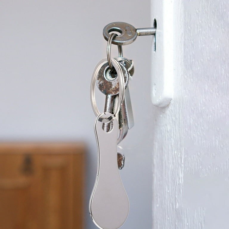 WRITWAA 6Pcs Shopping Trolley Token Key Chains Stainless Steel