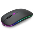 thumbnail image 1 of Ratón inalámbrico Bluetooth AIKOKOK recargable con LED negro, 1 of 8
