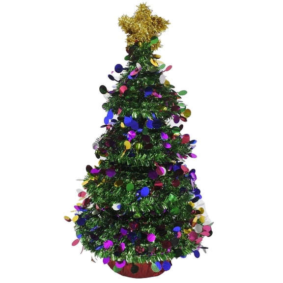 Tinsel Tree Christmas Decoration, Multicolor, 16", by Holiday Time