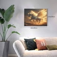 thumbnail image 2 of Fuzoiu Golden Winged White Horse Print Canvas Wall Decorative,Modern Artwork Picture Decor Painting,Living Room Bedroom Home Office,Framed Hangable Decorative Artwork Size 30x40, 2 of 6