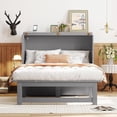 thumbnail image 2 of Tabaray Modern Full Size Murphy Bed with USB Port and Removable Shelves on Each Side, Wood Mobile Murphy Chest Bed, Muti-Functional Cabinet Bed for Kids Teens Adult (Gray+Full-60), 2 of 18