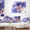 thumbnail image 4 of Designart Blue Light Fractal Flower - Floral Throw Pillow - 16x16, 4 of 5