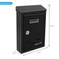 thumbnail image 2 of SereneLife SLMAB24 Indoor Outdoor Metal Wall Mount Secure Locking Mailbox, Black, 2 of 7
