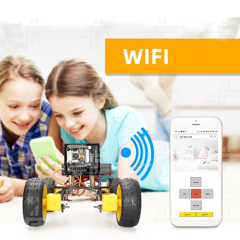 DIY Robot Car for 4WD Wifi ESP32 CAM ,Easy Assembly Kit with Camera