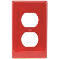 WALLPLATE 1-GANG DUPLEX RED