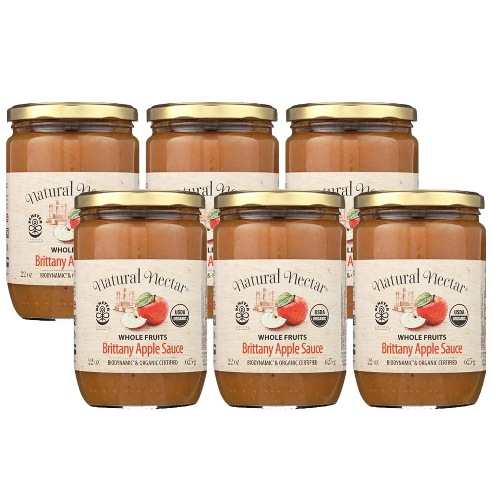 Natural Nectar Brittany Apple Sauce, 22 Oz 6 Pack