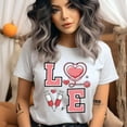 thumbnail image 2 of Nurse Love T-Shirt with Stethoscope and Syringe Graphic, Azalea, Size M, 2 of 6