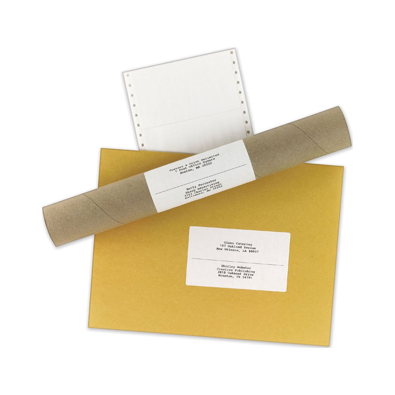 Avery Dot Matrix Printer Mailing Labels, Pin-Fed Printers, 2.94 x 5, White, 3,000/Box (4076)