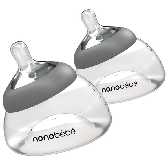Biberón para Bebé NANOBÉBÉ Nanobebe Anticólico Paquete Doble Gris