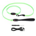 thumbnail image 1 of Collar LED para perros de exterior con correa, recargable por USB, correa para pasear, verde, talla M, 1 of 14