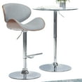thumbnail image 6 of Marana Stone Grey Bentwood Swivel Bar Stool - Adjustable Height, Walnut Veneer, Chrome Base, Kitchen/Bar. Modern Design, 360° Swivel, Comfortable Padded Seat., 6 of 6