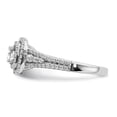 thumbnail image 3 of Solid 14k White Gold Diamond Side-Stones with CZ Cubic Zirconia Center Stone Diamond Engagement Ring Size 7.5, 3 of 8