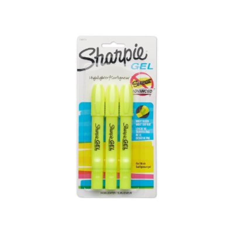 Sharpie 1780474 Fluorescent Yellow Gel Highlighter 3 Count Pack of 6