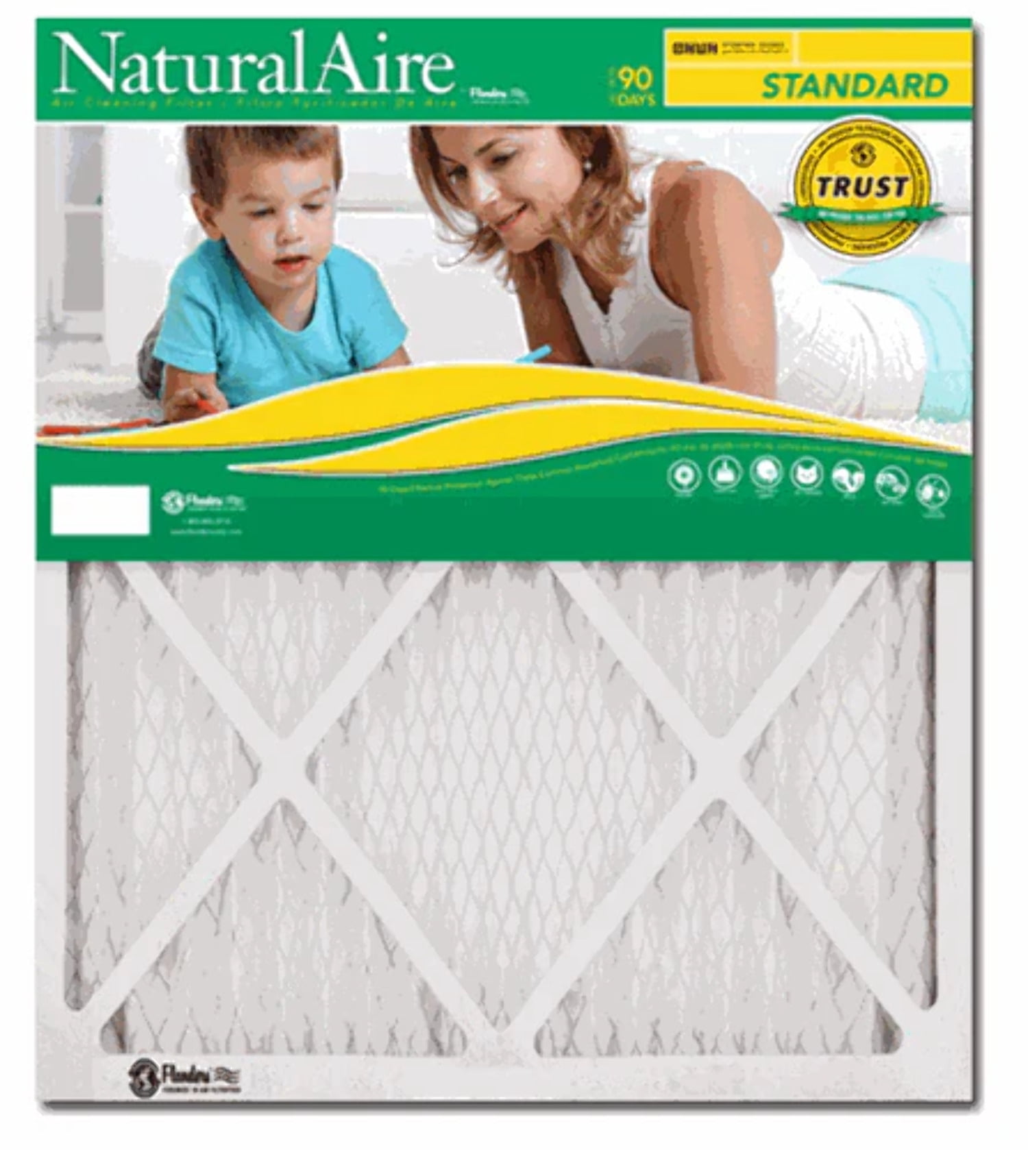 NaturalAire Standard Pleated HVAC Furnace/Air Filter, MERV 8, 18" x 20" x 1", 12-Pack