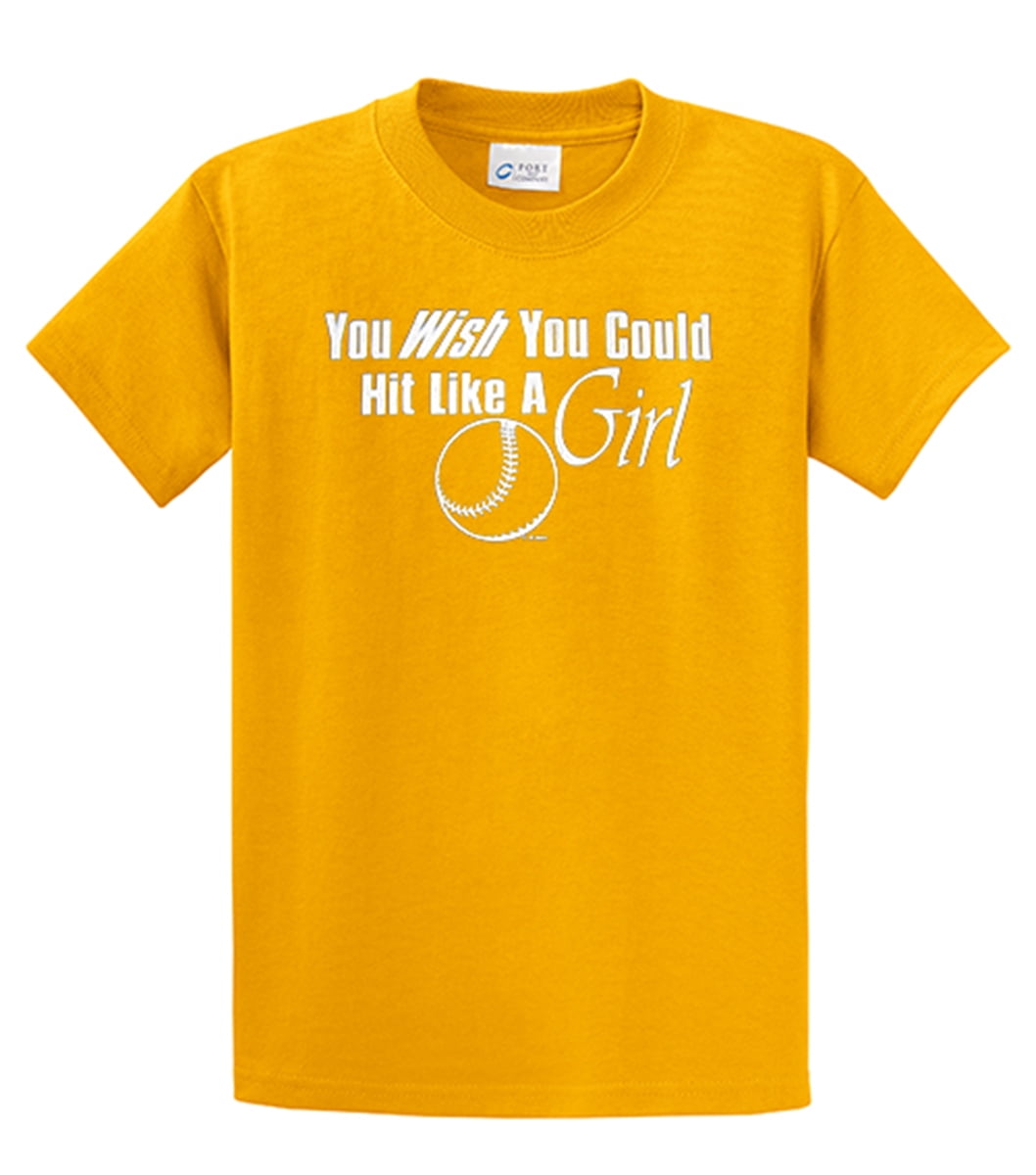 Softball Short Sleeve T-shirt Wish You Could Hit Like A Girl Funny Girls Fast - Picture 37 of 90