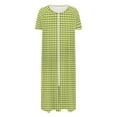 thumbnail image 4 of Tnhcen Women's Plaid Zip-Up Long Robe Flannel Sleepwear with Pockets S-2XL Cozy Loungewear Double-Sided Fleece Pajama Dress Multiple Colors Available, 4 of 7