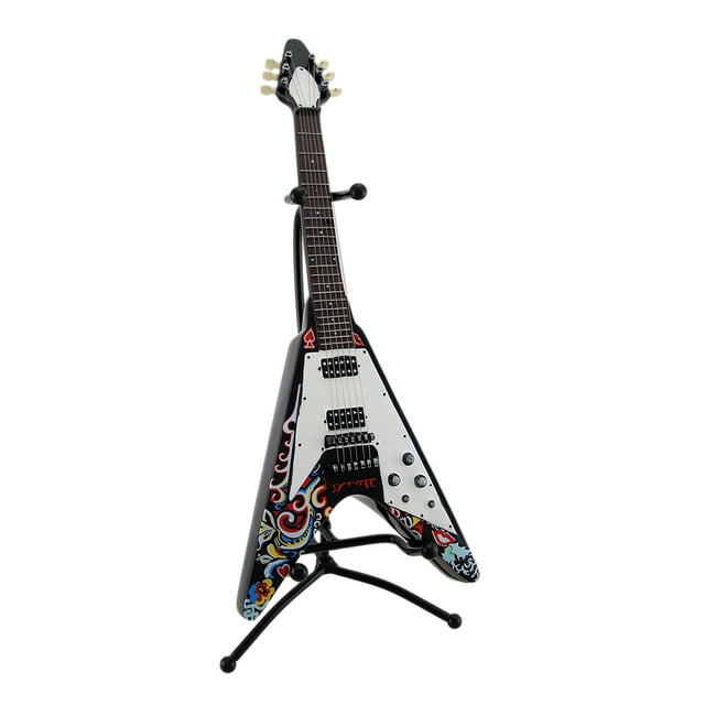 Flying V Electric Guitar Coin Bank Piggy Bank w/Stand