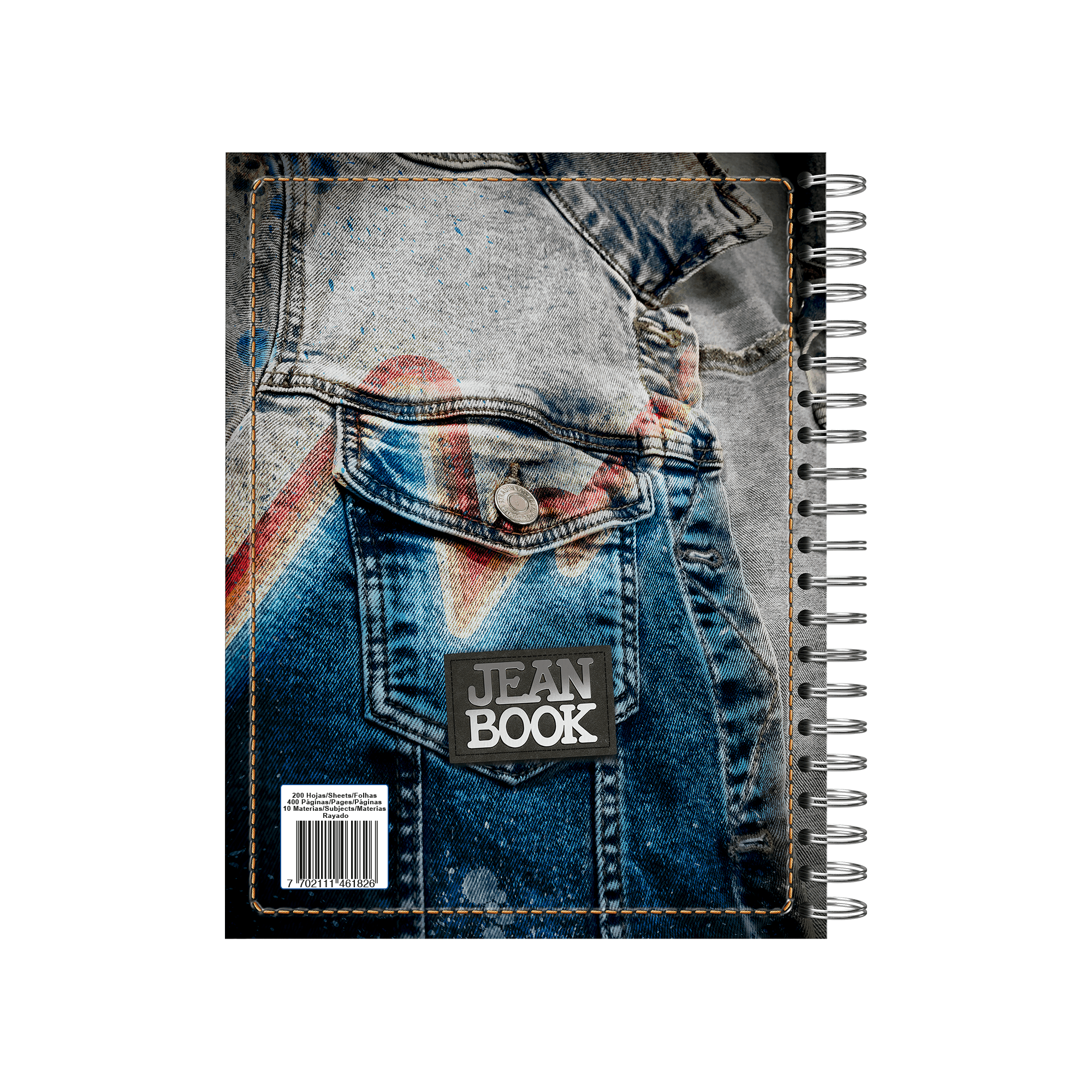 Norma Jean Book Revolution DB Large Wide Rule Spiral Notebook 9" x 11" Multicolor 200 Sheets
