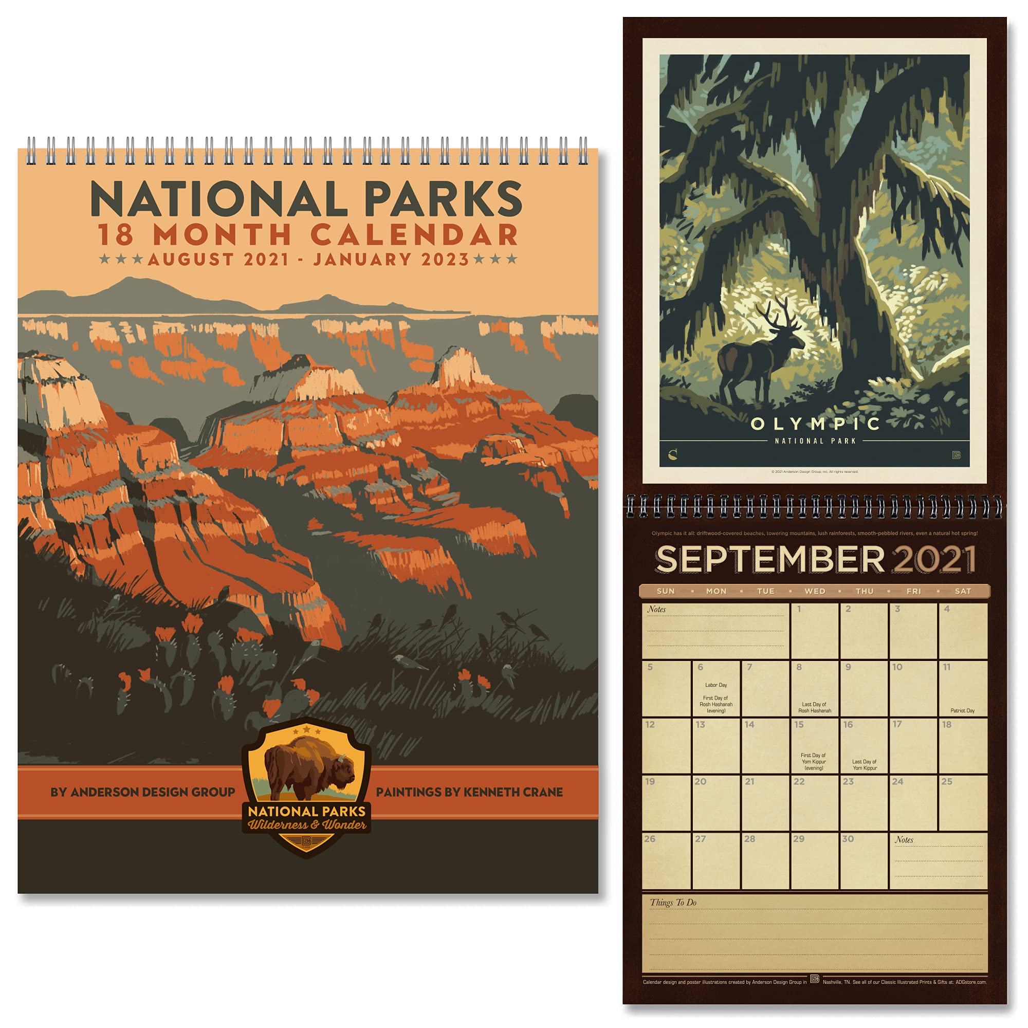 Americanflat 18 Month Wall Calendar - August 2021 to January 2023 - Large Format with 10 Americanflat 18 Month Wall Calendar - August 2021 to January 2023 - Large Format with 10