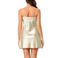 thumbnail image 3 of INSPIRE CHIC Women's Satin Nightgowns Spaghetti Strap Cami Silk Pajamas Sleepshirts M Khaki, 3 of 6