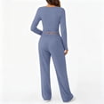thumbnail image 6 of Pyhlmscde Women's Wide Leg Long Sleeve Crop Tops Matching Sets Outfits, Sweatsuits Women 2 Piece Outfit, Winter Clothes for Women, Fall Outfits for Women, 6 of 6