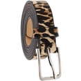 thumbnail image 4 of Cinturón de piel sintética con estampado de leopardo para mujer, color marrón claro., 4 of 8