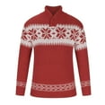 thumbnail image 4 of BONIXOOM Mens Sweater Modern Fit Sweater Pullover Christmas Crew Neck Mens Cardigan Sweater Red 2XL(US:12), 4 of 8