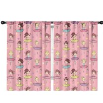 Blackout Kids Curtains,Ballet Princess Pattern Childrens Insulated Curtains Set Of 2,Bedroom Essentials,Toddler Room Decor 42"x63"