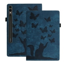 XYX Case for Samsung Galaxy Tab S10 Plus 12.4 inch, Butterfly Cat Slim Folio Stand Cover for Samsung Tab S10  12.4 inch, Dark Blue