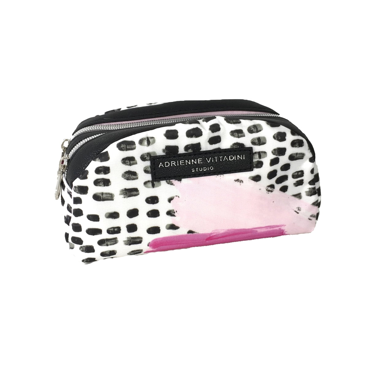 Adrienne Vittadini Double Zip Cosmetic Case Pink Painterly Walmart Com