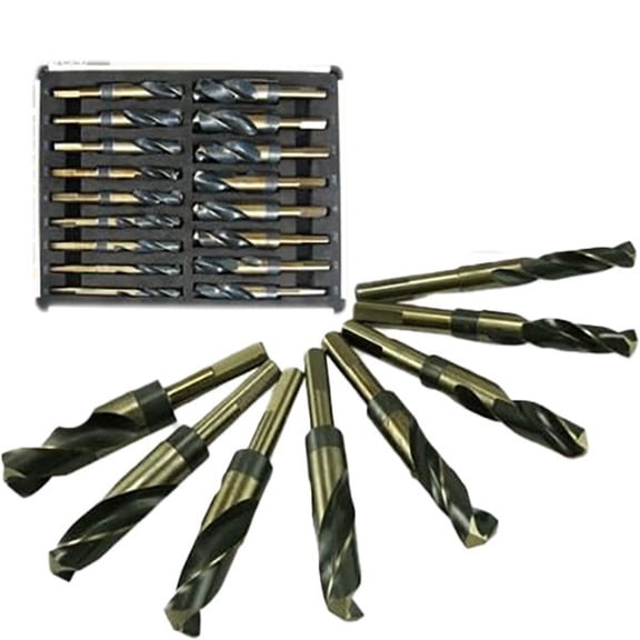 17-Piece Silver & Deming Drill Bit Set  Black & Gold Finish HSS 1/2 Shank
