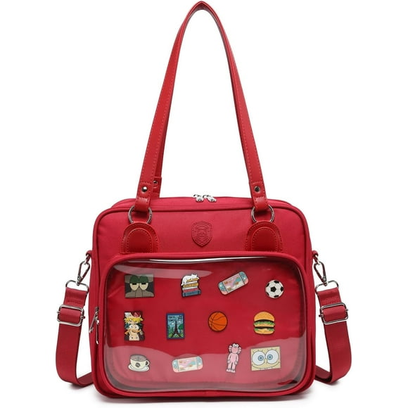 TRAHOO-Oxford Ita Bag Crossbody Shoulder Bag Satchel Messenger Backpack Multi-Purpose Pins Display