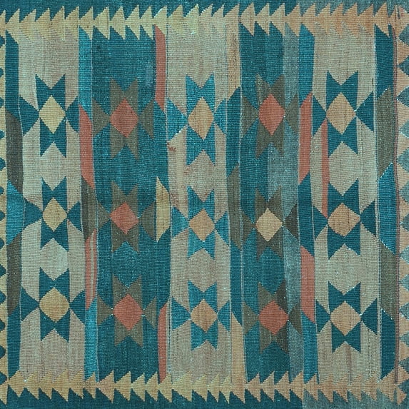 Ahgly Company Indoor Square Southwestern Light Blue Country Area Rugs, 5' Square