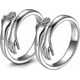 thumbnail image 1 of Set of 2 Hug Rings,Silver Hug Rings for Women Men Girls Hug Hands Rings Love Hugging Open Promise Ring Couples Wedding Statement Bands Adjustable Unis, 1 of 5