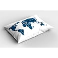 thumbnail image 2 of Ambesonne Flower Pillow Sham, Flower Blue Tones, 26" X 20", Dark Violet Blue, 2 of 2