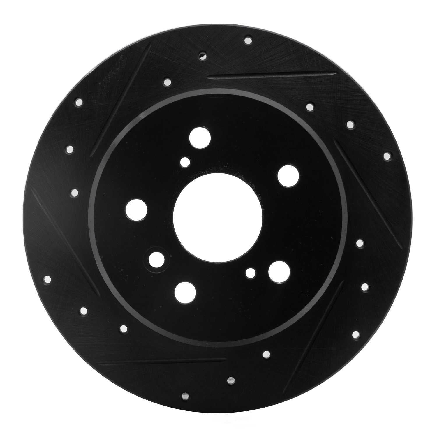Dynamic Friction Company 633-76053L DFC Brake Rotor - Drilled And Slotted - Black