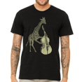 thumbnail image 2 of Giraffe Playing Bass T Shirt- Men's Music Animal Tee- Guys Graphic Screen Print Apparel, 2 of 3